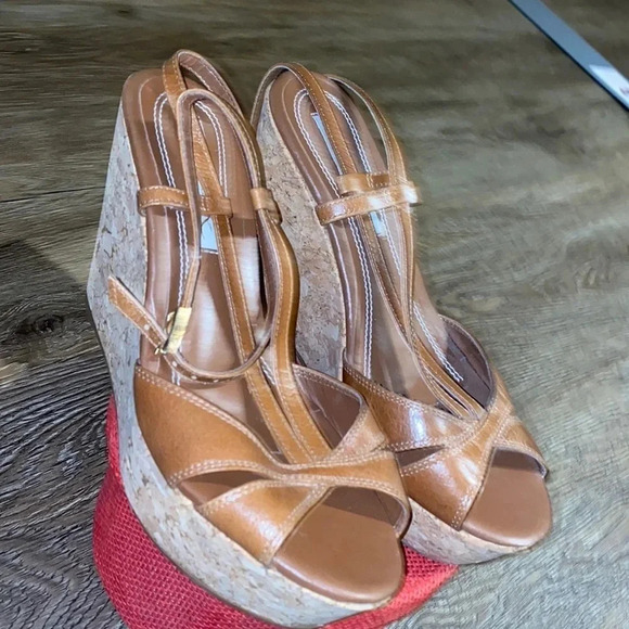 Costa  Blanca tan platform wedge sandals 7 New - Picture 2 of 9